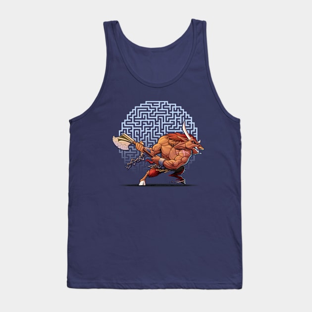 Minotaur Running Tank Top by ChrisWhartonArt